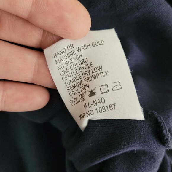 Woolrich Mens size Large Deep Navy 100% Cotton mock neck long sleeve Pullover - Picture 6 of 9